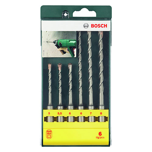 Bosch 2607019448 SDS Plus Hammer Drill Bit Set 6 Pieces.